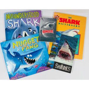 Shark-Themed Childrens Book Bundle With 5 Titles & Fun Illustrations